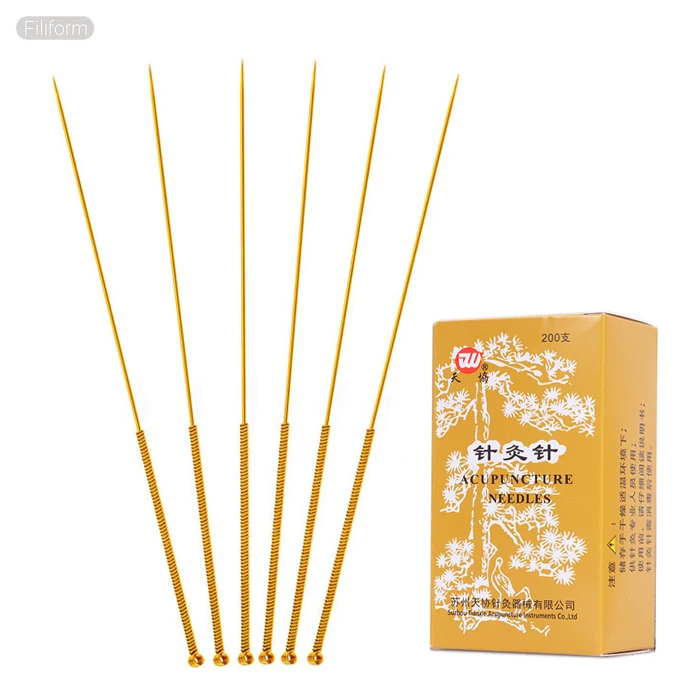 

200Pcs Non-Disposable Gold-plated Surface Acupuncture Needle Sterilization Reusable Beauty Health Care Skin Accupuncture