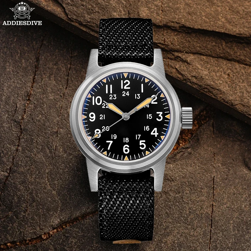 Addiesdive NH35 ساعة ميكانيكية أوتوماتيكية بسيطة 200 متر مقاوم للماء سوبر مضيئة 36 مللي متر غواص الرجال الساعات AD2088 Relogio Masculino #2