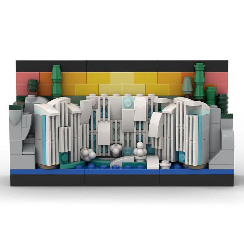 MOC Kreatives Nationaldenkmal-Bausatz-Modell mit Postkarte, Kinderpuzzle, Montage-Spielzeug, Geburtstagsgeschenk, Dekoration – Detail 5