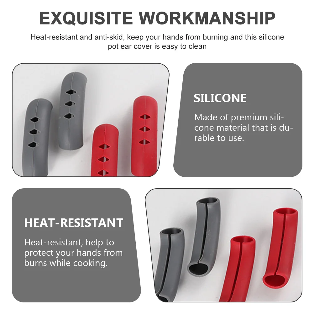 8 pezzi manicotti per manico in silicone coperture protettive per pentole resistenti al calore impugnature per pentole da cucina antiscottatura supporti per maniglie in silicone