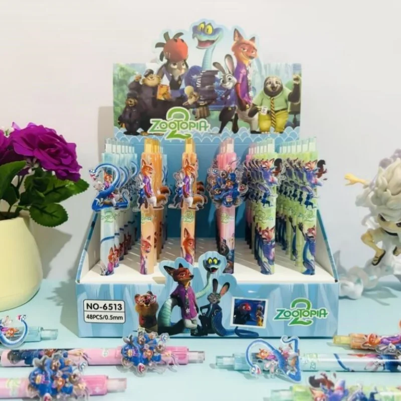 

48 шт./лот Kawaii Disney Zootopia Press гелевые ручки милые 0,5 мм черные чернила нейтральные ручки подарок канцелярские офисные школьные принадлежности