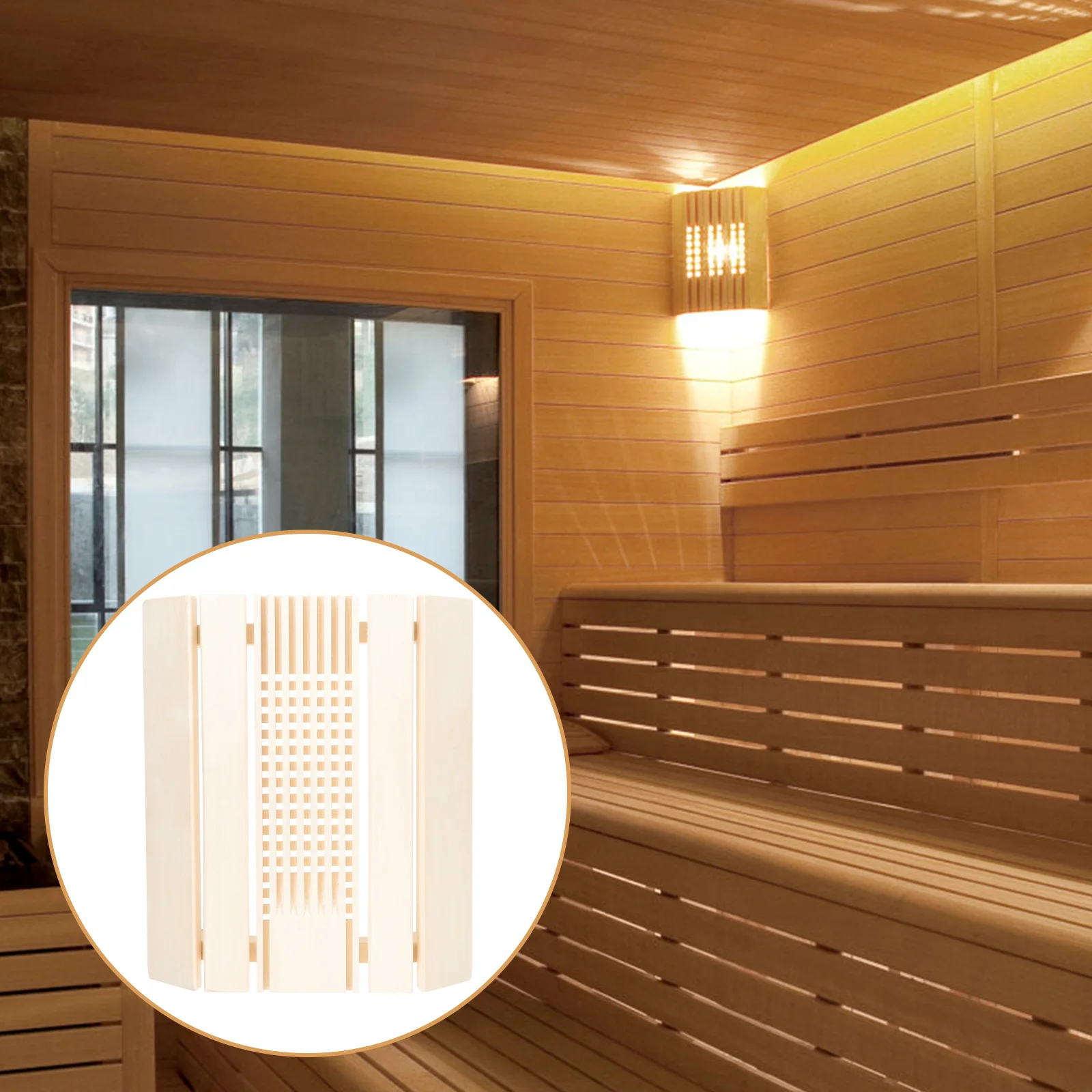 

Sauna Room Lamp Shade Wooden Explosion-Proof Decorative Light Cover Lamp Accessory for Home Bar Cafe Lampshade for Home