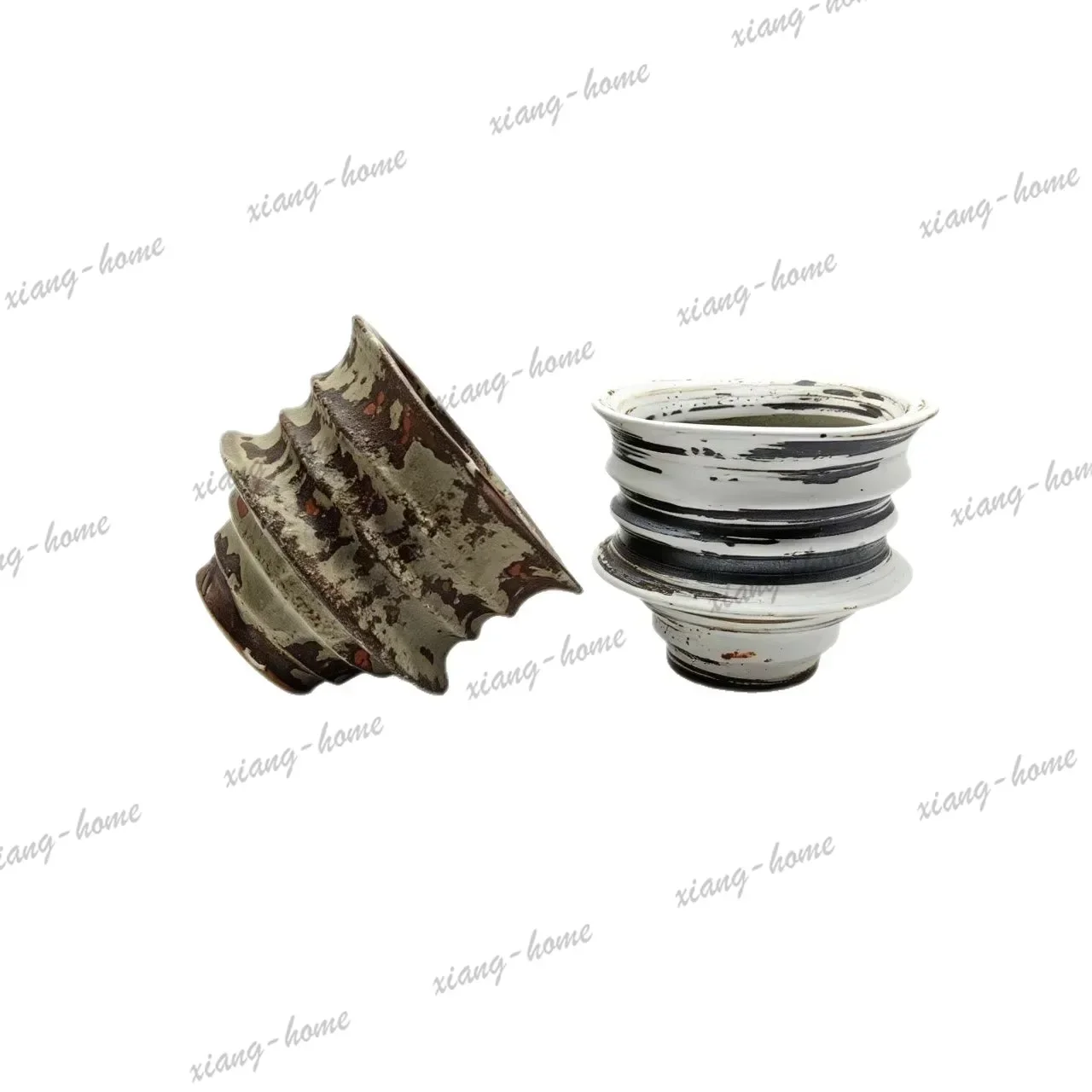 PG  Jingdezhen high temperature ceramic flower pot plant wabi sandy wind desktop potted plant zen retro flower utensil