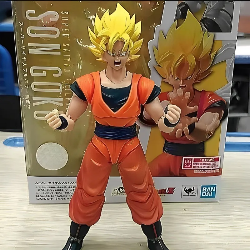 14cm Bandai Original Shfiguarts Dragon Ball Z Son Goku Action Figure Full Power Ssj2 Pvc Movable Anime Figurine Model Toys