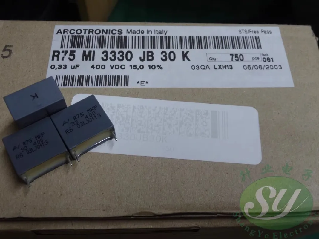 

5PCS AV R75MI3330JB30K 0.33uf/400V 330nf u33 334 New film capacitor 15MM