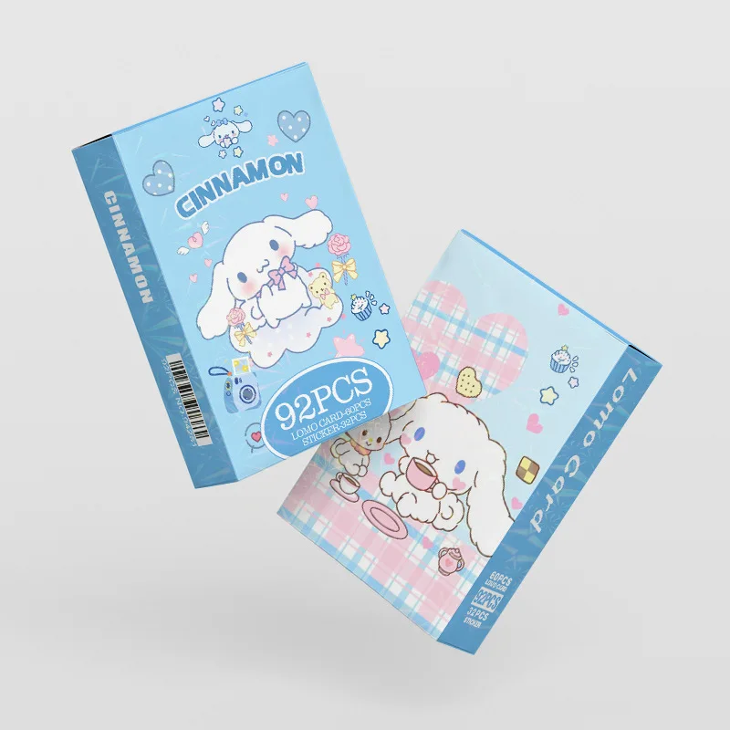 92Pcs/Set Cinnamon Roll Lomo Cards Double-Dided Greeting Card Sanrio Small Card Cloud Dog High Quality Photocards Gifts