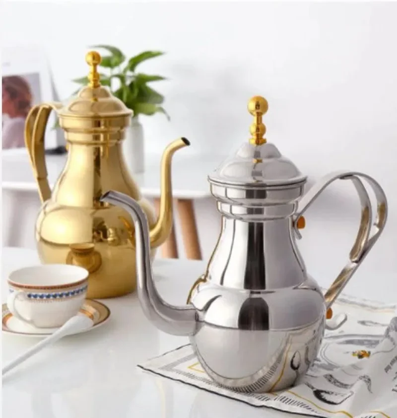 1.5L Stainless Steel Teapot Restaurant Retro Royal Teapot With Tea Strainer Long Spout Pot For Tea Brewing In Mug Tea Infuser