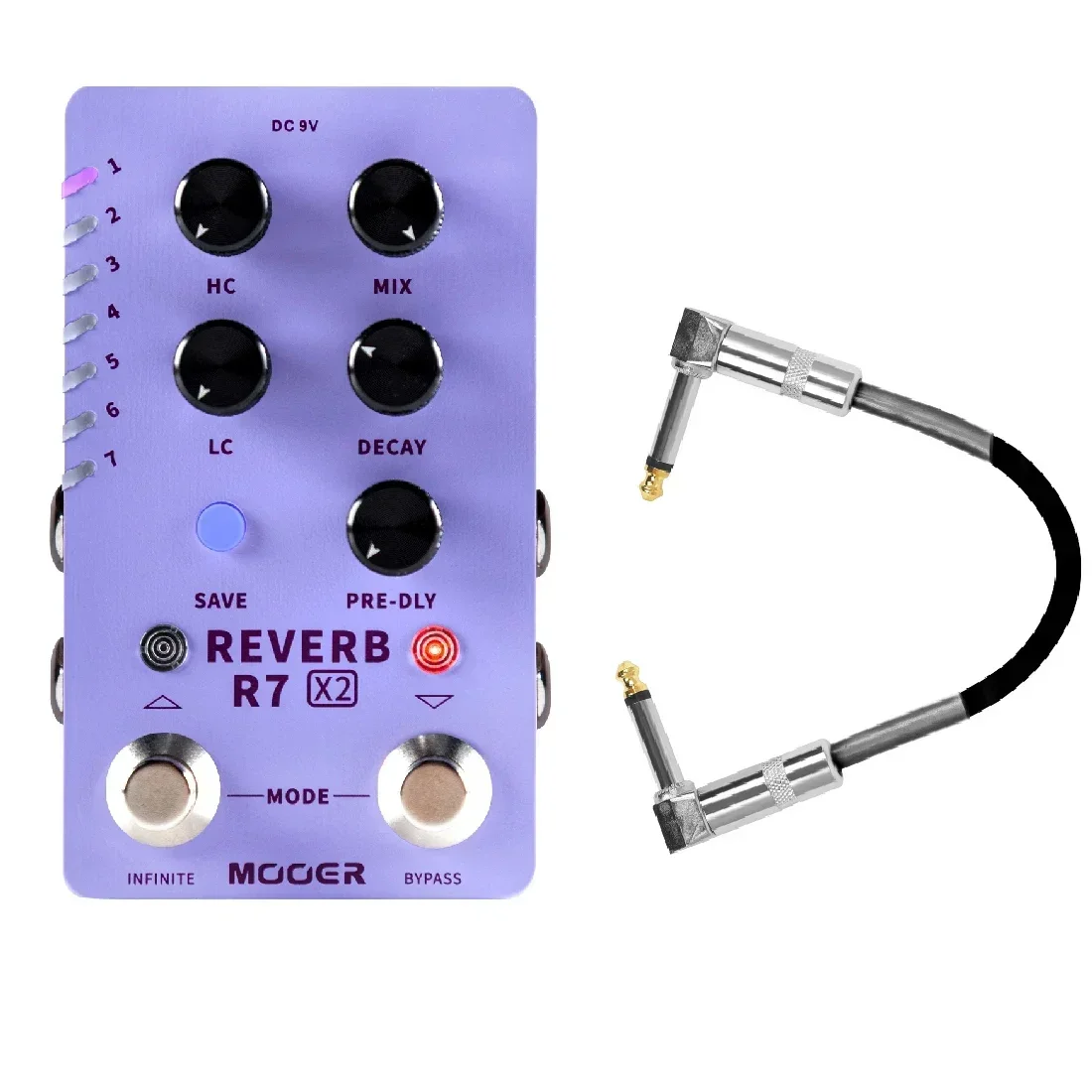 MOOER R7 X2 Reverb Guitar Pedal Effects Stereo Infinite Function Rever Guitar Pedal 14 Built-in Different Reverbs Effects