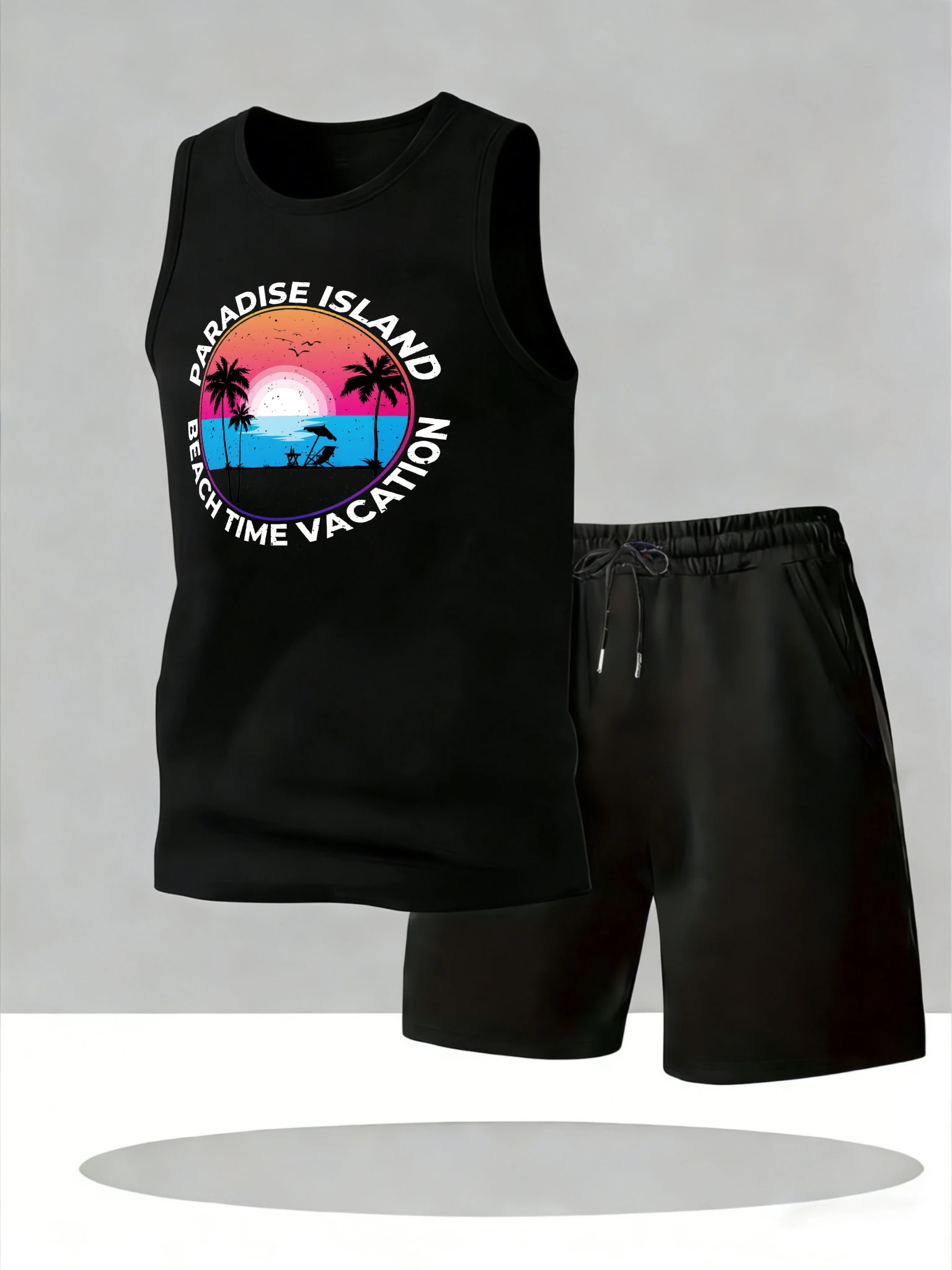 

Men's Tank Top Sets 2026 Summer Quick drying running sets for men sports beach crewneck Suit for man oversize Breathable