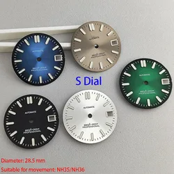 Verde Luminous Watch Dial, Assista Acessórios, Reparação, Alta Qualidade, NH35, NH36, S