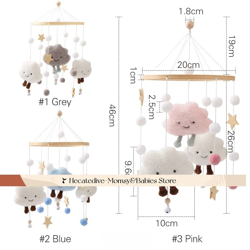 【Must Have】 Sonagli e cellulari per bambini Peluche Nuvola giocattoli educativi set per neonati mini decorazioni per animali morbidi 0-12 mesi cose per bambini