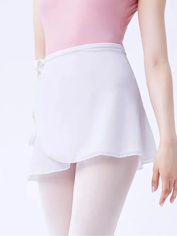 Solid Color Chiffon High Waist Tie Waist Skirt for Ballet Dance, Stage Performance, Modern Practice Flowing Lightweight Design