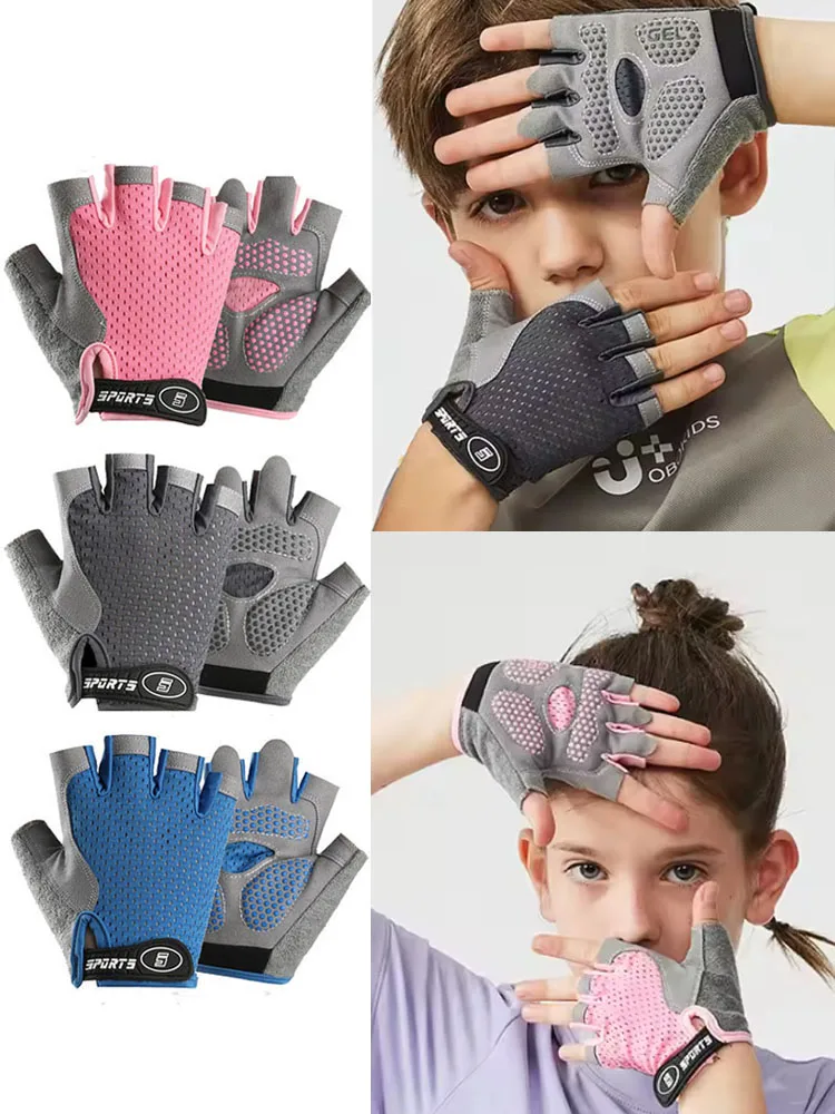 AliExpress GTUBIKE Kids Cycling Skateboard Gloves Anti-Slip Summer Spring Sports Half-Finger Gloves Shock-Absorbing Children Aged 5-12