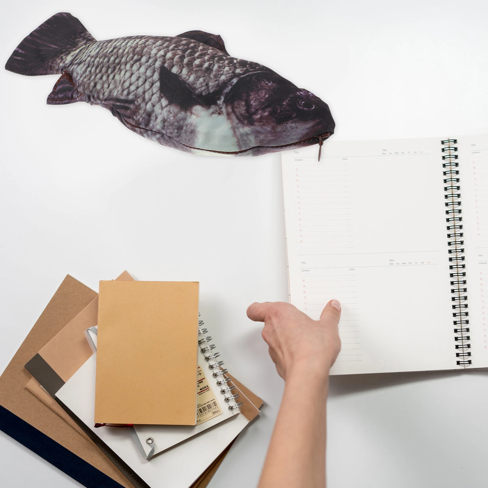 

High-Grade Cloth Fish Pencil Case Durable Multi-Function Pen Bag Large Capacity Stationery Organizer for Students