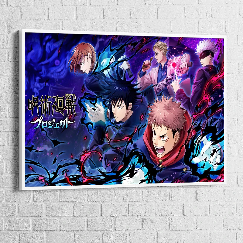 انمي ياباني Jujutsu Kaisen الجدار ملصق فني Satoru Gojo Yuji Itadori خلفيات غرفة المعيشة غرفة نوم ديكور المنزل قماش اللوحة #2