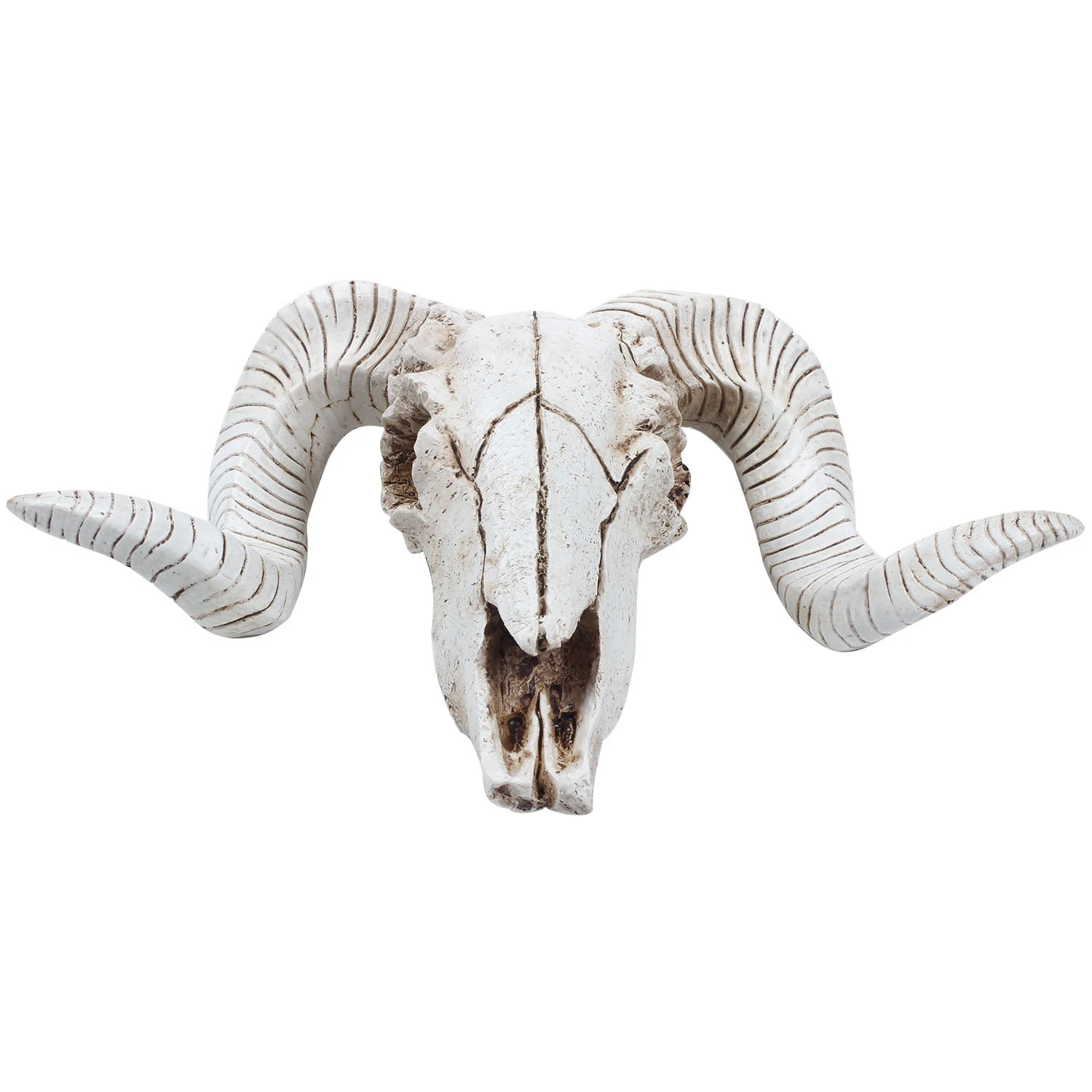 

Creative Resin Sheep Head Skull Head Wall Hanging 3D Animal Longhorn Sculpture Figurines Crafts Horns Home Decor Ornaments