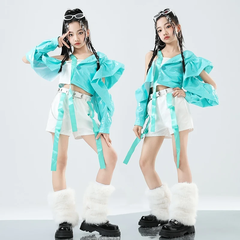 

2025 Fashion Girls Costume Catwalk Outfits Jazz Dance Performance Clothing Cool Kpop Stage Wear Hip Hop Competition Suit BL15442