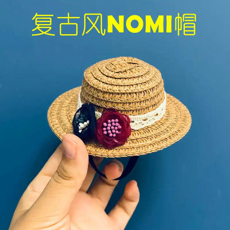 for NIO es6 et5 nomi hat small flower retro style decorative straw hat car cute fun interior accessories handmade