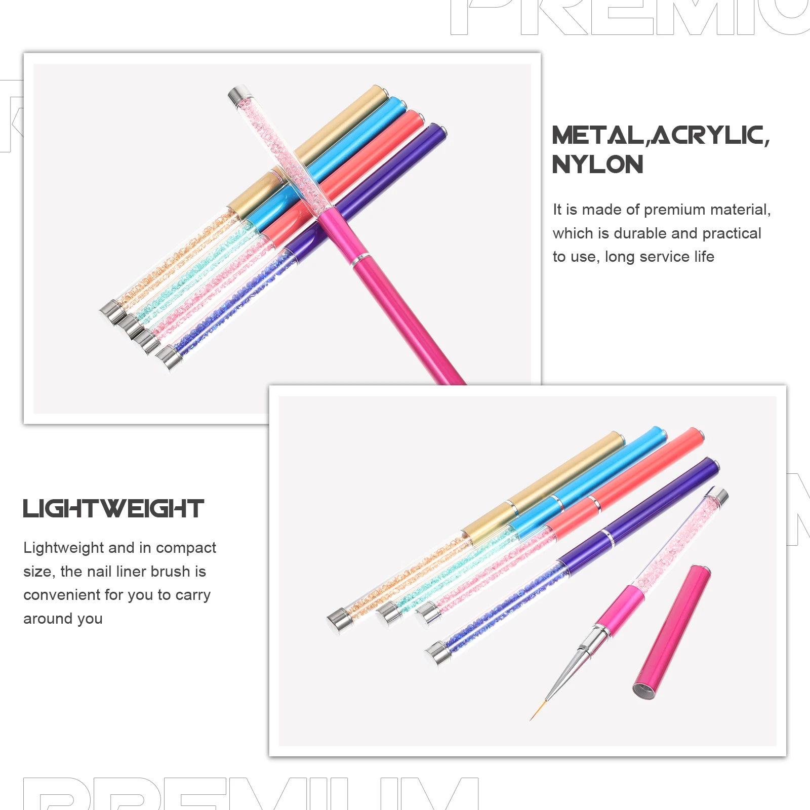 

5pcs Nail Art Liner Pens Portable Manicure Brush Set Lightweight Gel Polish Painting Pens For Nail Diy Decor Supplies