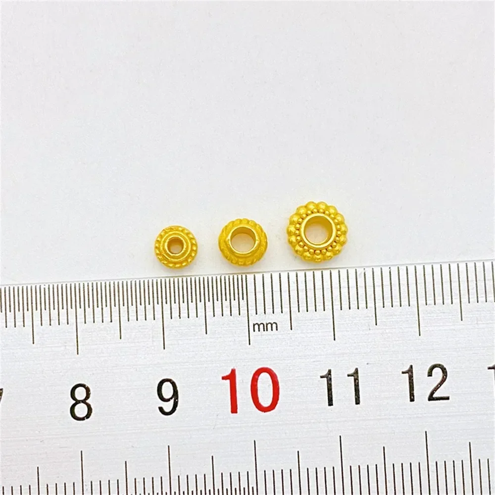 Sand Gold Flying Saucer Wheel Lantern Bead Spacer Loose Beads Handmade DIY String Bracelet Necklace Jewelry Material Accessories