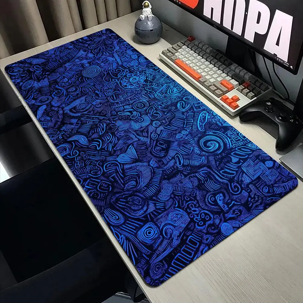 

Blue Creative Pattern Mouse Pad Large Office Game Table Mats XXL Rubber Non-Slip Keyboard Mausepad HD Computer Long Desk Mat
