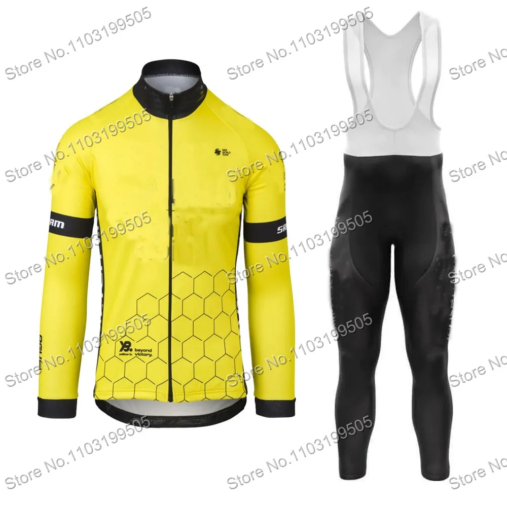 2024 Trilogy Team TDF World Champion Cycling Jersey Set Mens Clothing Suit Long Sleeve MTB Bike Road Pants Bib Ropa Ciclismo