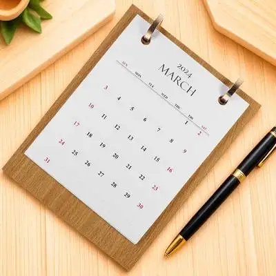 2024 Wood Desk Calendar Tabletop Desktop Calendar Stand Style Monthly Planner Practical Office Home Decoration - Image 6