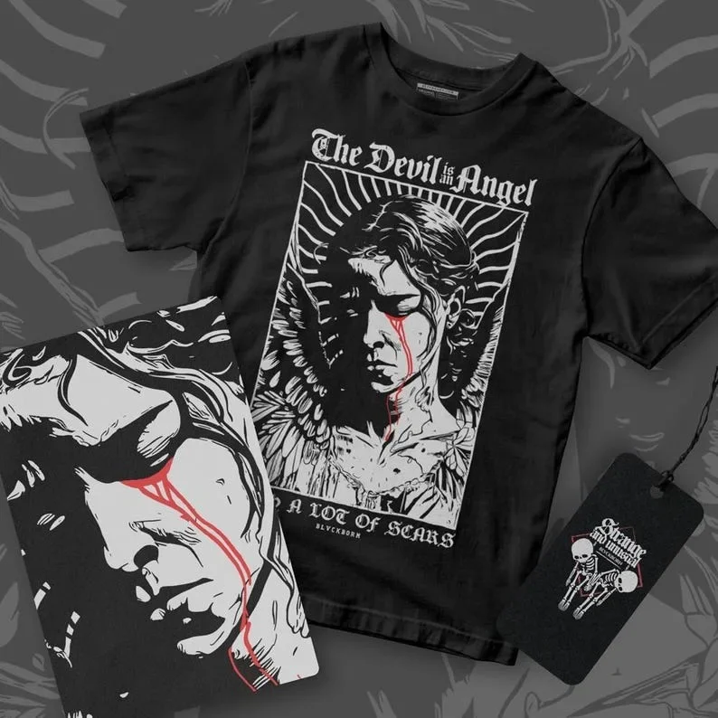 

Хлопковая рубашка The Devil Is An Angel Футболка унисекс всех размеров