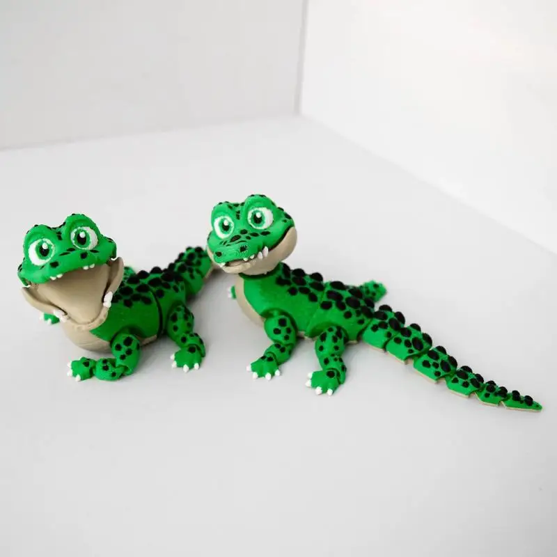 1PC PLA 3D Printed Movable Joints Crocodile Toy Figurine Realistic For Desktop Zoo Decor Kids Gift Accessories - view 4
