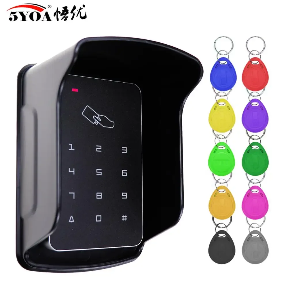 5YOA وحدة تحكم الوصول المستقلة RFID التحكم في الوصول لوحة المفاتيح مقاوم للماء غطاء مقاوم للمطر لوحة رقمية قارئ بطاقات قفل الباب