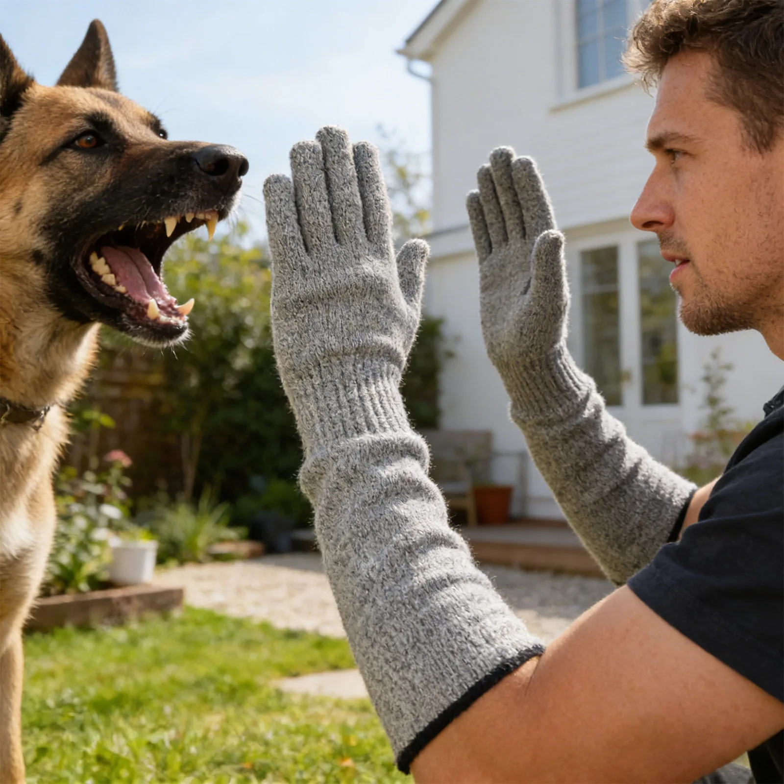 

Long Cuff Protective Pet Gloves Bites Proof Safety Gloves For Pet Training Grooming Handling Pet Scratching Resistance Gloves