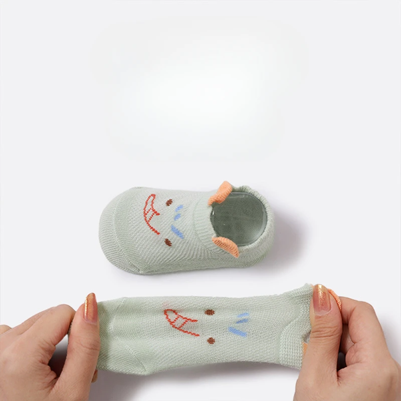 Summer Thin Children's Floor Socks Newborn Cute Cartoon Animal Pattern Anti Slip Sock Covers Learning To Walk Cotton Socks