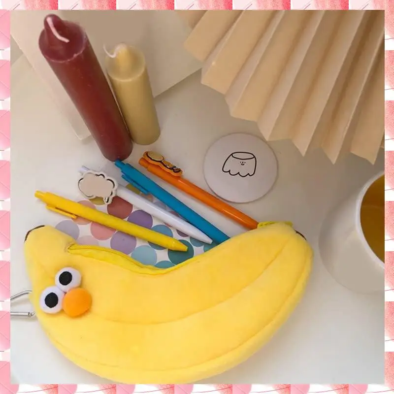 JAJA Creatives Novidade Engraçado Rosto Simulação Comida Frutas Personagem Macio Roupas Recheadas Caixa de Lápis