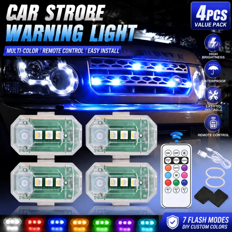 Remote Control LED Strobe Light Aircraft Light Motorcycle E-bike Bicycle Tail Light Car Modified Navigation Lamps