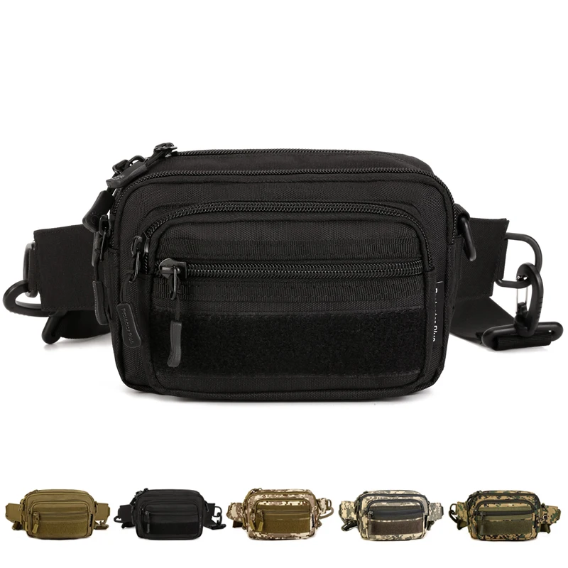 Nylon Militar Cintura Pack para homens, Fanny Hip Belt Clutch Bag Mensageiro Assalto, Crossbody Pequena Bolsa de Ombro de Alta Qualidade, Molle, 1000D