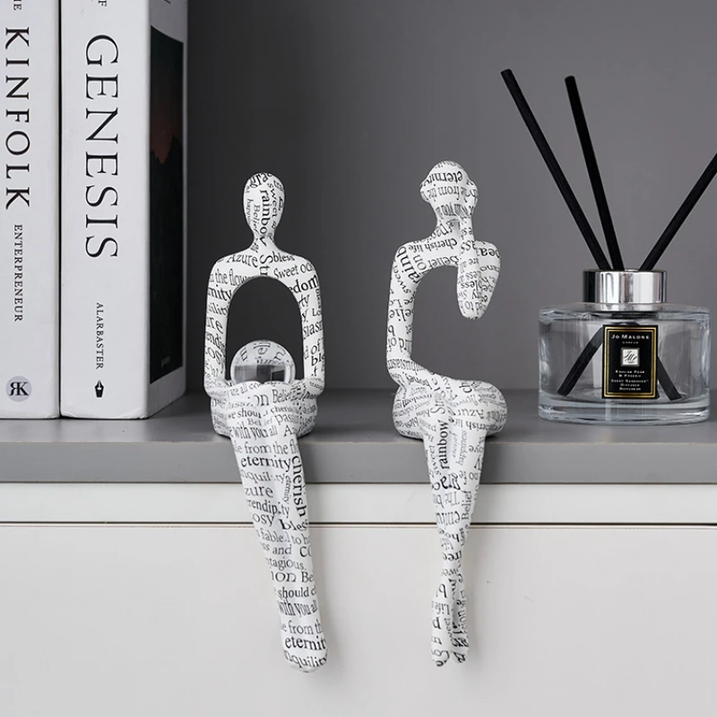 Modern Minimalist Style Abstract Character Figurines, Luxury Niche Home Decor, Living Room TV Stand, Wine Cabinet