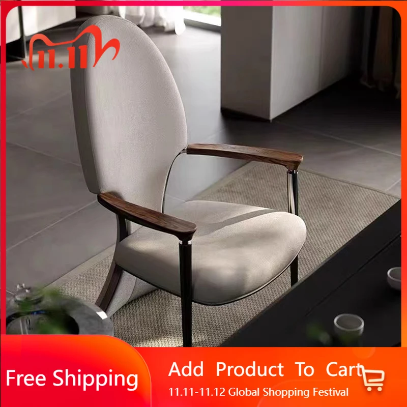 

Minimalist Creative Dining Chairs Soild Wood Lounge Comfortable Dressing Dining Chairs Arm Restaurant Muebles Terrace Furniture