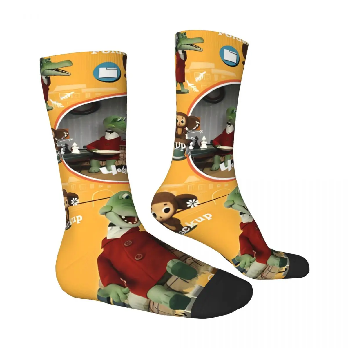 Funny Happy Sock for Men Cute Cartoon Comics Vintage Breathable Pattern Printed Crew Sock Novelty Gift