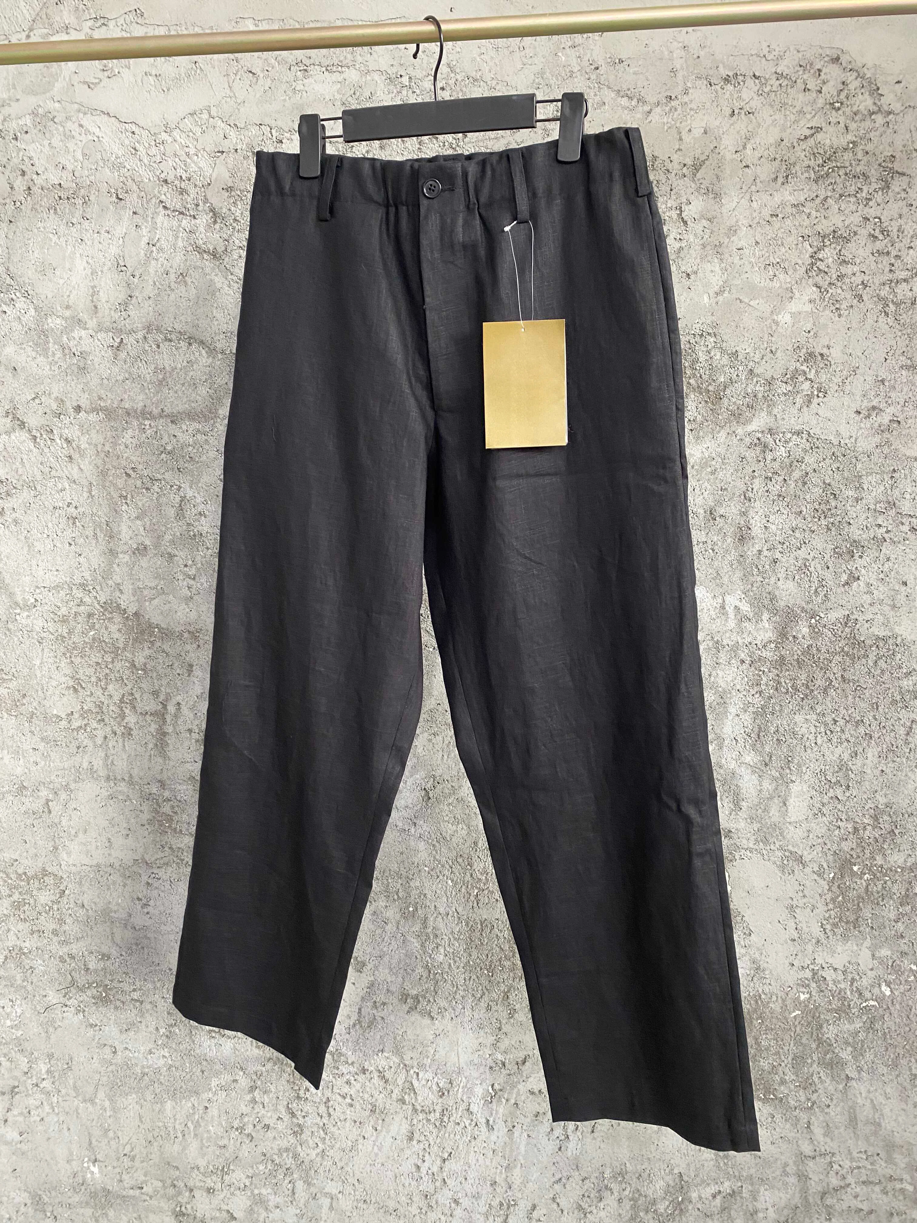 TOP-YAMAMOTO dark-themed original Japanese linen loose-fitting Harem pants with elastic buckles