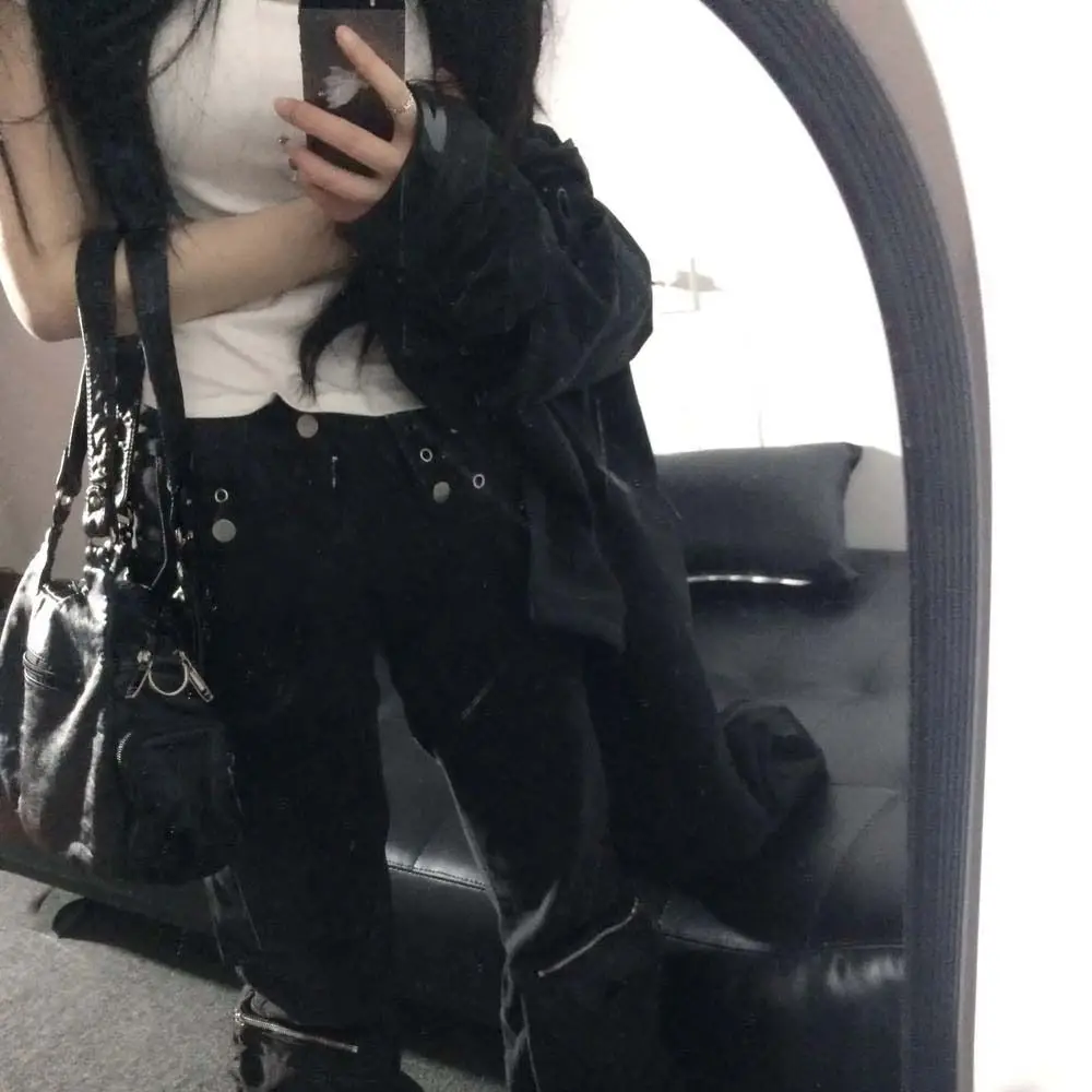 PU Leather PU Shoulder Bag Retro American Style Fashion Design Underarm Bag Large Capacity Solid Color Rivet Motorcycle Handbag