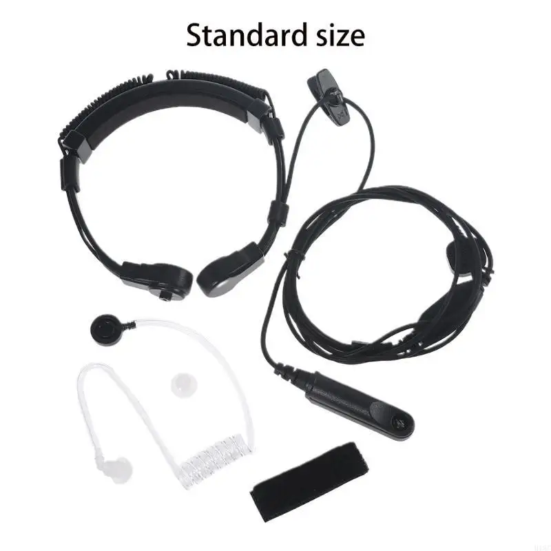 Walkie Talkie Microfone garganta Micropiece fone ouvido UV-9R