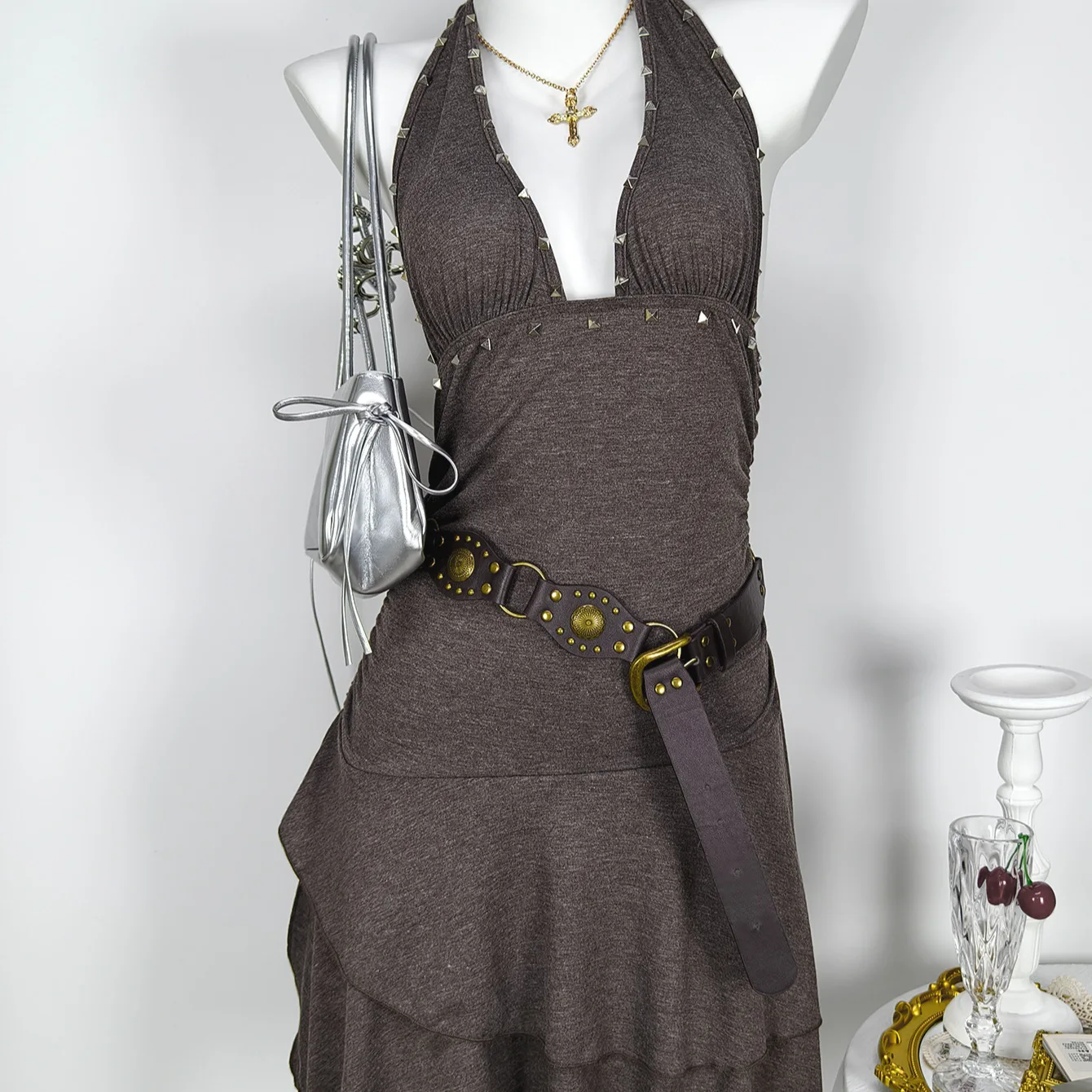 

Short Dress Women Sexy Dresses A Line Vestidos Y2k Streetwear V Neck Halter Sleeveless Elegant Splice Party Night Work 2026