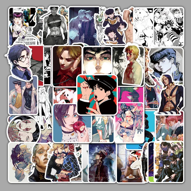 

53PCS JoJo's Bizarre Adventure DIY Stickers Phone Trunk Refrigerator Waterproof Anime Stickers Anime Figure Image Toys Sticker