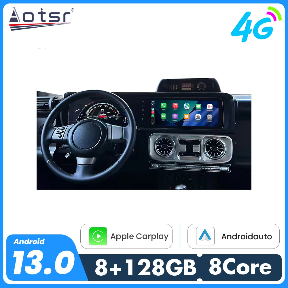 For Toyota FJ Cruiser 2007-2022 12.3 Inch Dual-Screen High Resolution Plug & Play GPS Navigation Carplay Android Auto Car Radio