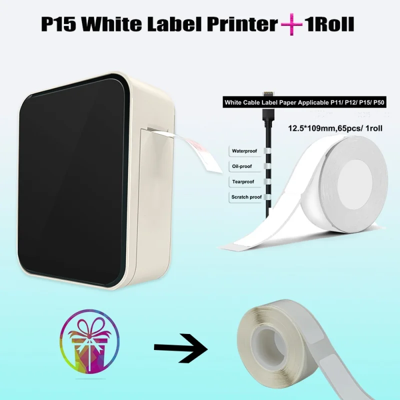 Portable YXQ-P15 Wireless Label Printer Compact & Versatile for Professional Labeling Demands With Inkless Printing Free Editing