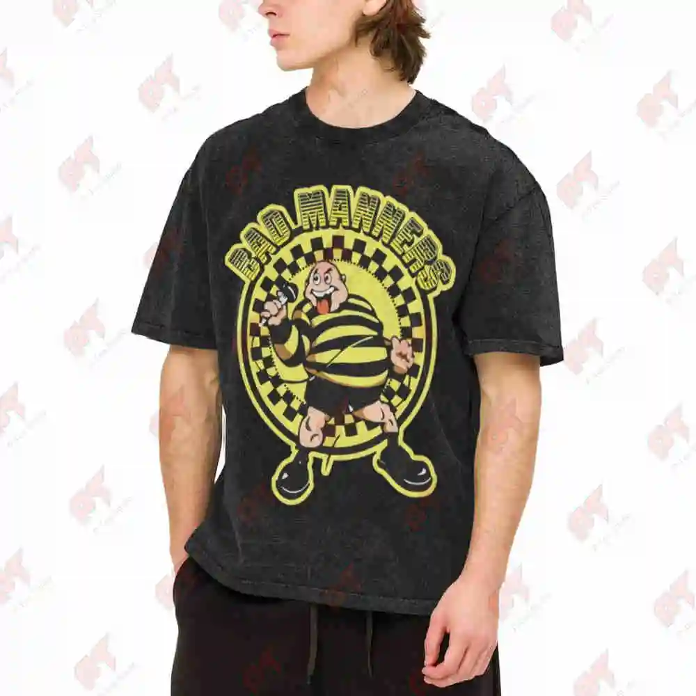 Bad Manners Band Vintage Washed Tee Pure Cotton T-Shirt