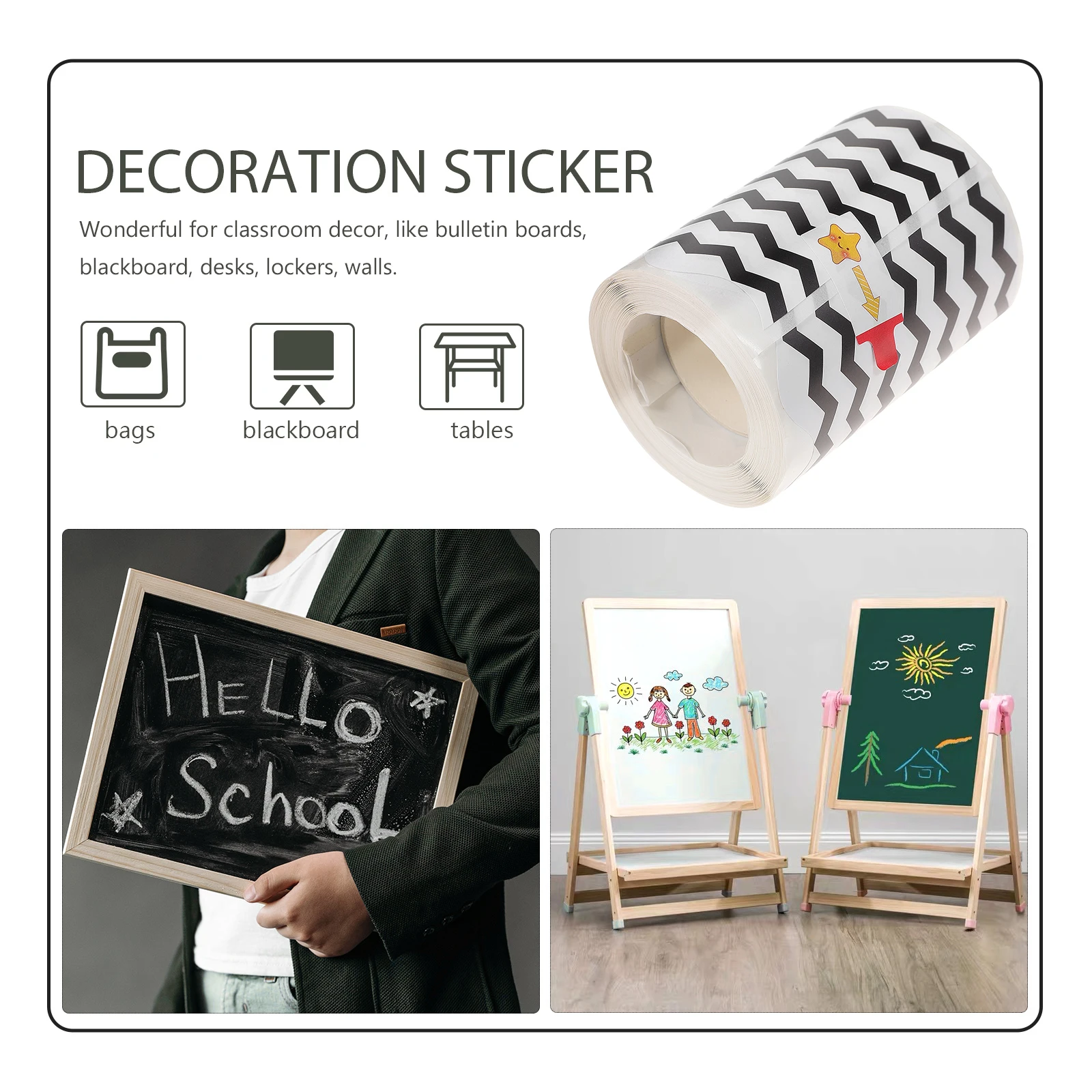 Wave Border Stickers Decorative Paper Classroom Accessories Adhesive Trim Removable Bulletin Board Borders Lovely Trim Copper