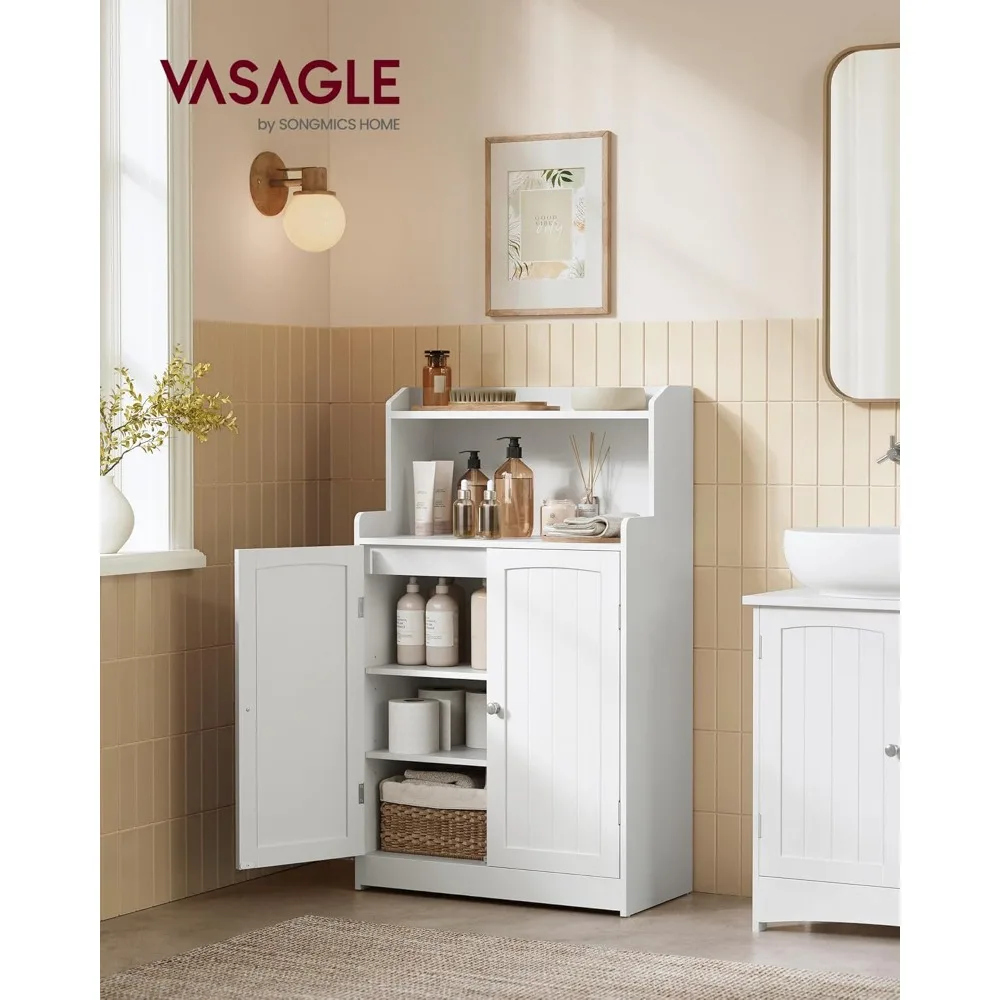 Bathroom Storage Cabinet, Bathroom Floor Cabinet with 2 Doors, 2 Adjustable Shelves, 11.8 x 23.6 x 39.4 Inches, FreestandingW01