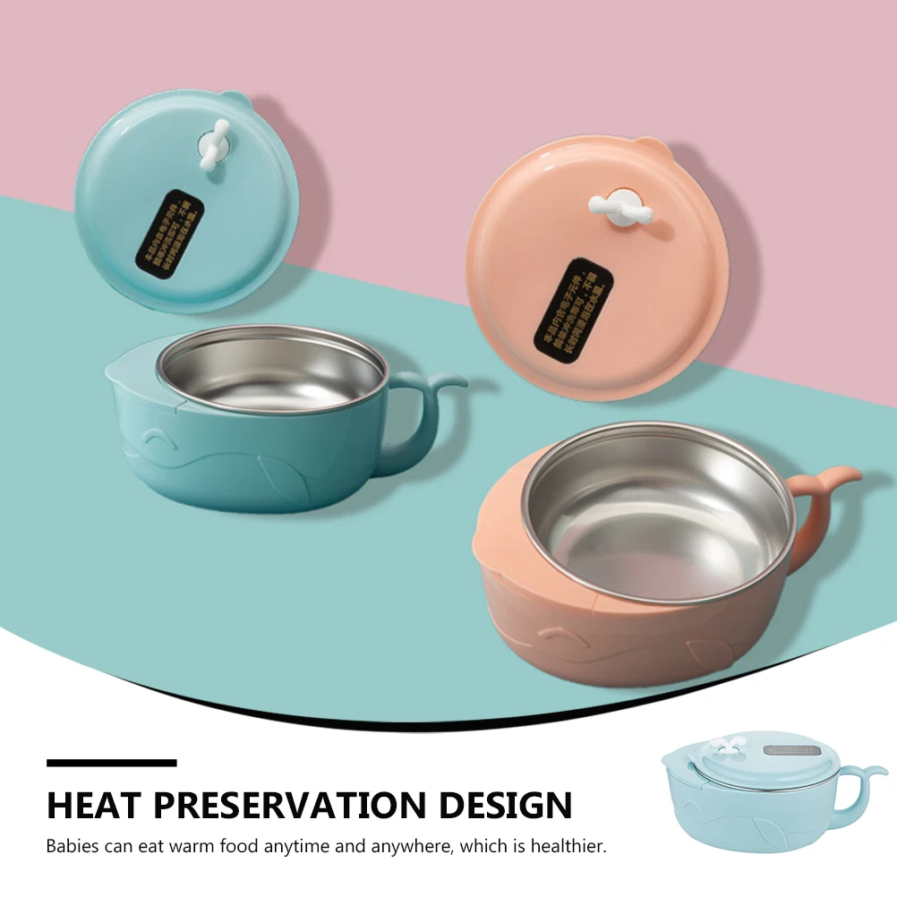 

1pc Screen Food Bowl Temperature Sensing Complementary Suction Bowl For Baby Heat Preserving Tableware Random Color
