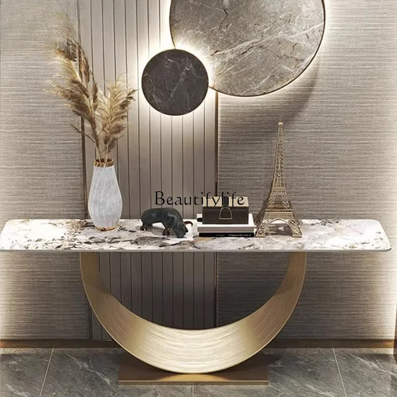 

13Light luxury entrance table, living room against the wall entrance table, modern simple villa